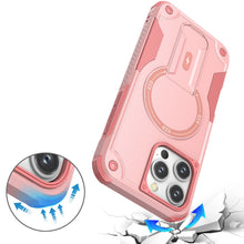 For iPhone 16 Pro 6.3in Case Magnetic Circle Grip Kickstand + Tempered Glass