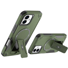 For iPhone 17 Case Magnetic Circle Rugged Grip with Kickstand + Tempered Glass