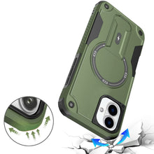 For iPhone 17 Case Magnetic Circle Rugged Grip with Kickstand + Tempered Glass