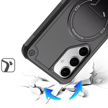 For Samsung S25 FE Case Magnetic Circle Rugged Grip Kickstand + Tempered Glass