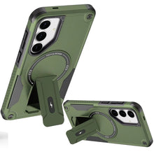 For Samsung S25 FE Case Magnetic Circle Rugged Grip Kickstand + Tempered Glass