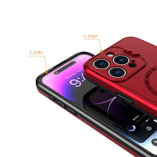 For iPhone 11 6.1 in. Case Magnetic Circle Rear Lens Cover Stand +Tempered Glass