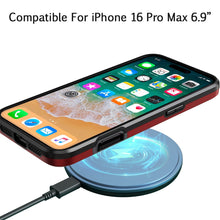 For iPhone 16 PRO MAX Case Magnet Circle Lens Cover with Stand + Tempered Glass