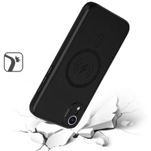 For iPhone XR Case Magnetic Circle Rear Camera Lens Cover Stand +Tempered Glass