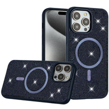 For iPhone 15 Pro Max Case Magnetic Circle Full Bling Dazzle + 2 Tempered Glass