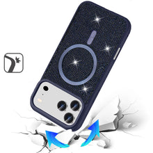 For iPhone 17 Pro Max Case Magnetic Circle Full Bling Dazzle + Tempered Glass