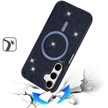 For Samsung A16 5G Case Magnetic Circle Full Bling Dazzle Cover + Tempered Glass