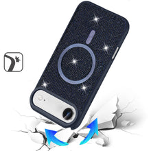 For iPhone Air Case Magnetic Circle Full Bling Rhinestone Cover + Tempered Glass
