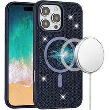 For iPhone 16 PRO MAX Case Magnetic Circle Full Bling Dazzle + Tempered Glass