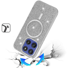 For Moto G Stylus 2025 Case Magnetic Circle Full Bling Dazzle + Tempered Glass