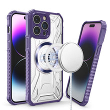For iPhone 11 6.1 in. Case Magnetic Circle Shock Absorbent Cover +Tempered Glass