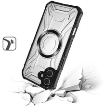 For iPhone 16 Plus 6.7in Case Magnetic Circle Shock Absorbent +Tempered Glass