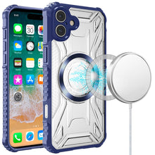 For iPhone 16 Plus 6.7in Case Magnetic Circle Shock Absorbent +Tempered Glass