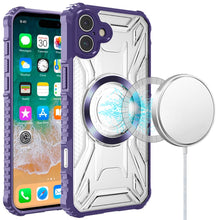 For iPhone 16 Plus 6.7in Case Magnetic Circle Shock Absorbent +Tempered Glass