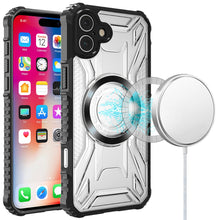 For iPhone 16 6.1inch Case Magnetic Circle Shock Absorbent Cover +Tempered Glass