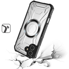 For iPhone 16 6.1inch Case Magnetic Circle Shock Absorbent Cover +Tempered Glass