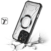 For iPhone 16 Pro 6.3in Case Magnetic Circle Shock Absorbent +Tempered Glass