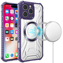 For iPhone 16 Pro 6.3in Case Magnetic Circle Shock Absorbent +Tempered Glass