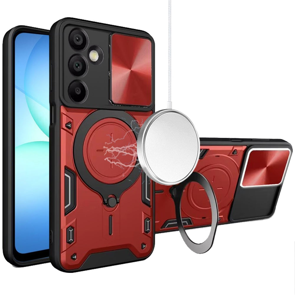 For Samsung A17 5G Case Magnetic Ring Camera Lens Protection + Tempered Glass