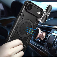 For iPhone Air Case Magnetic Circle Stand Sliding Lens Cover + Tempered Glass