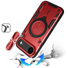 For iPhone Air Case Magnetic Circle Stand Sliding Lens Cover + Tempered Glass