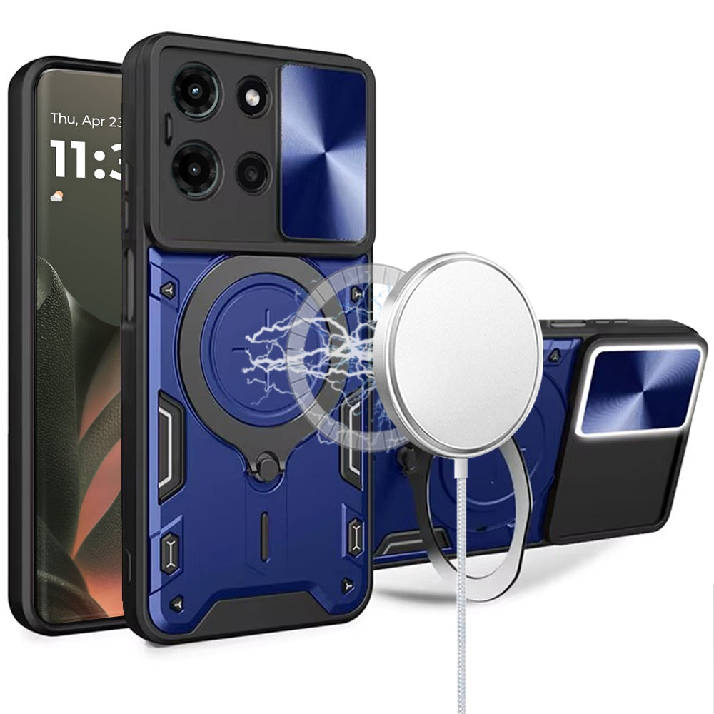 For Motorola Edge 2025 Case Metal Ring Doubles as Stand with Lens Protection