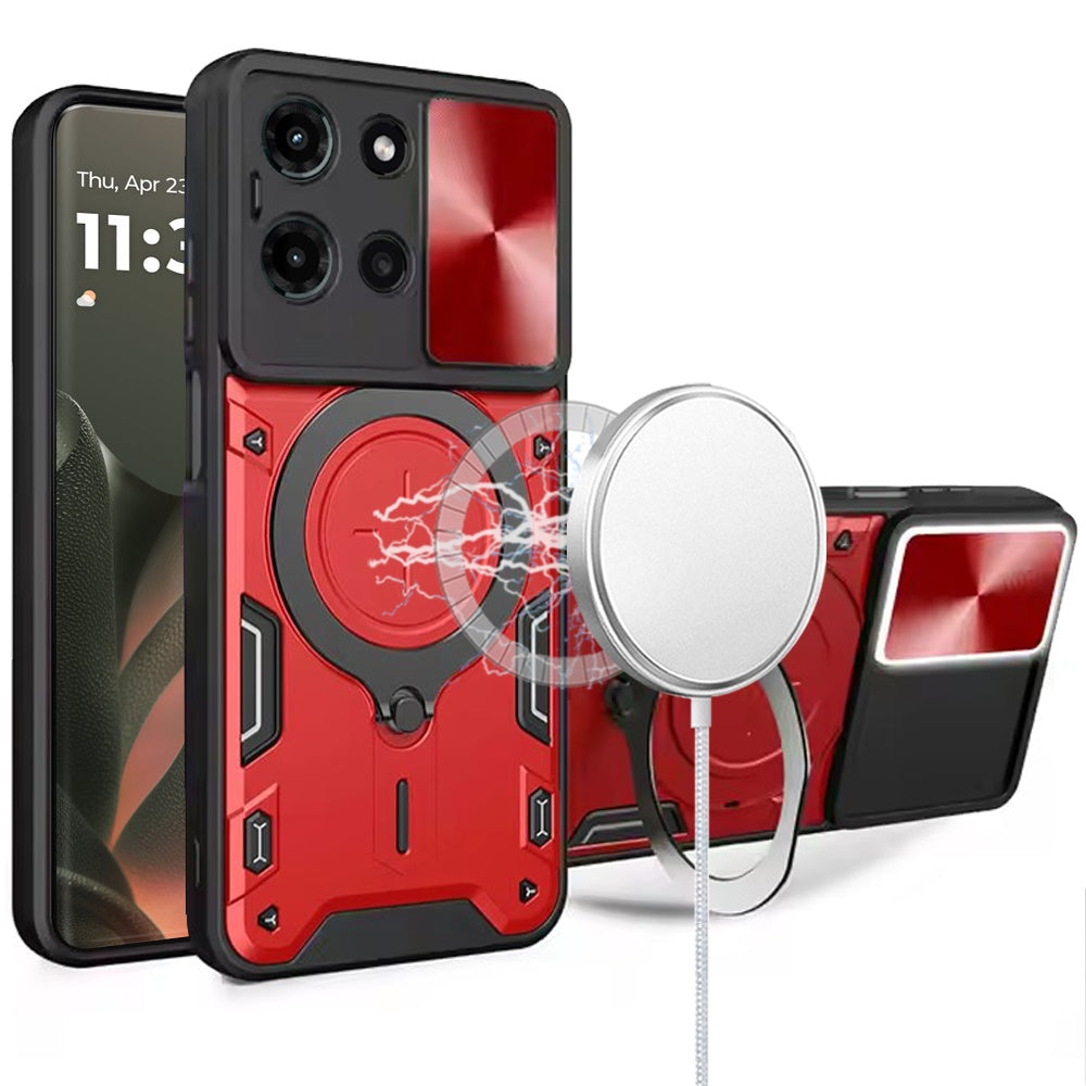 For Motorola Edge 2025 Case Metal Ring Doubles as Stand with Lens Protection