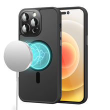 For iPhone 15 Case Magnetic Circle Metal and Glass Lens Cover + 2 Tempered Glass