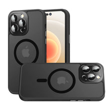 For iPhone 11 6.1 in. Case Magnetic Circle Glass Rear Lens Cover +Tempered Glass