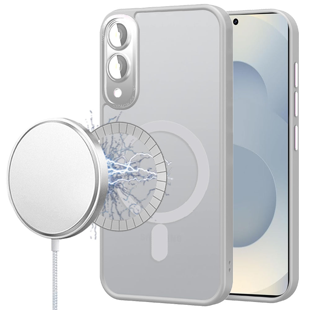For Samsung S25 Edge Case Magnetic Circle Metal Glass Lens Cover +Tempered Glass