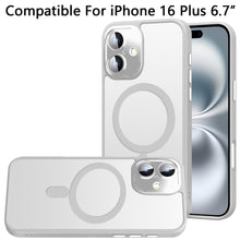 For iPhone 16 Plus 6.7in Case Magnetic Circle Metal Glass Lens + Tempered Glass