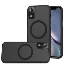 For iPhone XR Case Magnetic Circle with Glass Rear Lens Cover + Tempered Glass