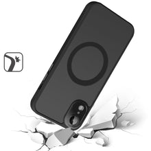 For iPhone XR Case Magnetic Circle with Glass Rear Lens Cover + Tempered Glass