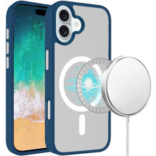 For iPhone 16 Plus 6.7in Case Magnetic Circle Colorful Buttons + Tempered Glass