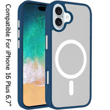 For iPhone 16 Plus 6.7in Case Magnetic Circle Colorful Buttons + Tempered Glass