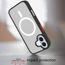 For iPhone 16 6.1inch Case Magnetic Circle Colorful Buttons + Tempered Glass
