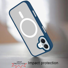For iPhone 16 6.1inch Case Magnetic Circle Colorful Buttons + Tempered Glass