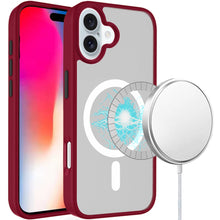 For iPhone 16 6.1inch Case Magnetic Circle Colorful Buttons + Tempered Glass