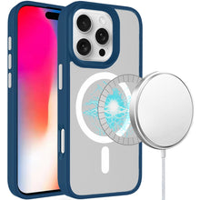 For iPhone 16 Pro 6.3in Case Magnetic Circle Colorful Buttons + Tempered Glass