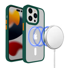 For iPhone 15 PLUS Case Magnetic Charging Colorful Buttons + 2 Tempered Glass