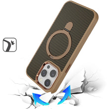 For iPhone 14 PRO MAX 6.7 in. Case Carbon Fiber Print Magnetic Circle Ring Stand