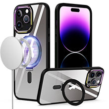 For iPhone 15 Case Magnetic Circle doubles as stand Chrome + 2 Tempered Glass