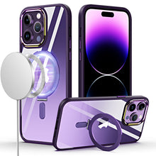 For iPhone 15 PRO Case Magnetic Charging RingStand Chrome + 2 Tempered Glass