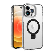 For iPhone 13/14 Case Magnetic Circle w/ Stand Translucent Grip + Tempered Glass
