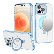 For iPhone 11 6.1 in. Case Magnetic Circle Stand w/ Side Grip + Tempered Glass