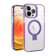 For iPhone 13/14 Case Magnetic Circle w/ Stand Translucent Grip + Tempered Glass