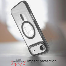 For iPhone Air Case Magnetic Circle Metal Stand Translucent Grip +Tempered Glass
