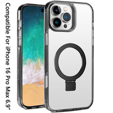 For iPhone 16 PRO MAX Case Magnetic Circle Translucent Grip + Tempered Glass