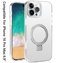 For iPhone 16 PRO MAX Case Magnetic Circle Translucent Grip + Tempered Glass