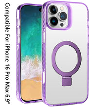 For iPhone 16 PRO MAX Case Magnetic Circle Translucent Grip + Tempered Glass